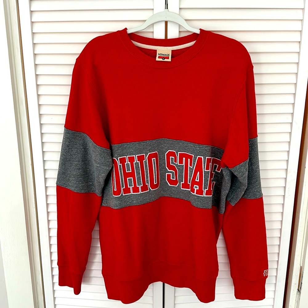 Ohio State scarlet and grey sweatshirt